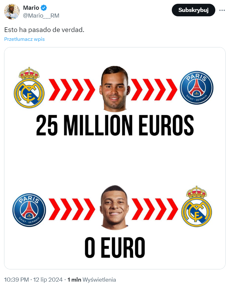 Tak wyglądają transfery na linii Real - PSG xD